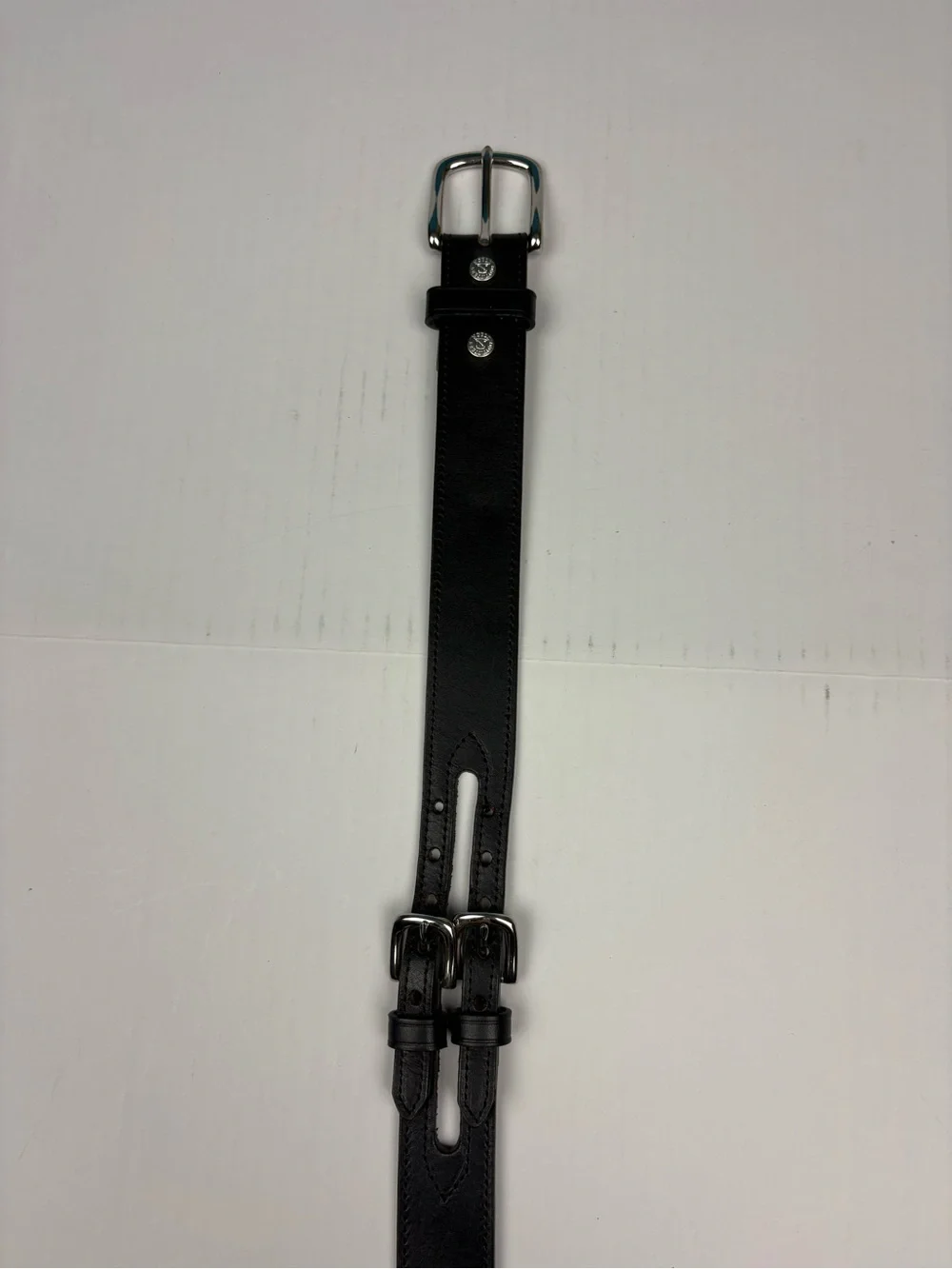 Noble Outfitters Women Large Belt Black Leather Silver Tone Buckles Equestrian